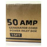 New 50 amp Generator Cord with power inlet box