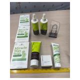 Wax strips,beati Mark shampoo,  leavin