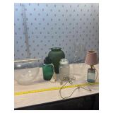 Lg fishing bowl, vases and more