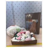 Yarn and afghan kit- new old stock