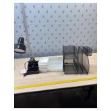 Desk lamp works  and 2 desk organizers