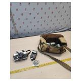 Minolta SR T 201 35MM camera with flash, bag and