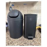 2 counter top trash cans