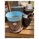 Flower pots and garden tools