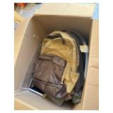 Back pack, grill brush clamp in fan, pot trash