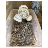 Peg board hooks light. Leather spray and more