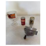 Vintage Dazey Churn Lemon juicer, Dr Pepper radio