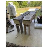 2 wood rustic benches 54ï¿½x10ï¿½x26ï¿½