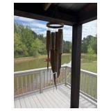 Wind chime and hummingbird feeder