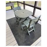 Foldup patio set and rug