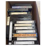2 boxes of VHS tapes