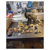 Giraffe mask, elephants and other animal