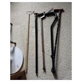 Lg lot of canes and yard stick
