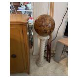 Marble style globe and stand