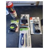 New tie downs, tape measure, head lamp, tarp