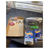 Vintage Firestone spark plug, pens, EBay radio, 2