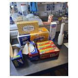 New napkins, tissues, Dixie cups, sandwich bags
