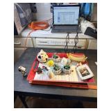 Christmas tray with snoopy doctor toy, candle