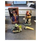 Uncle Sam bank, cast door stop, fish aquarium