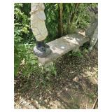 39"ï¿½13" x19" concrete  bench and sailor statue