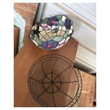 Tiffany style lamp shade needs repair and metal