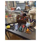 Scissors, tape measure pens pencils and more