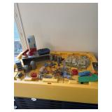 Vintage Space Academy tin toy and plastic people