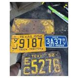Vintage license plates  & sign
