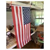 Small American flag, 2 new solar crank radios,