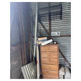 Tool boxes, chest of drawers lamp, metal and