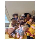 Ty Beanie Baby people (10) and hinged animals and