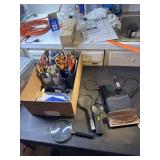 Magnifying glasses, lg lot of penï¿½s scissors and