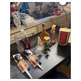 2 Turkey basters, candle holder oil for lamps and