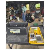 Voyager Tools box with chain saw blades and more