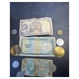 Foreign Paper money and coins