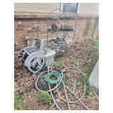 Hose reel hoses and garden supplies