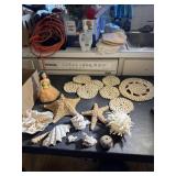 Pooka Shell trivets, star fish and other sea