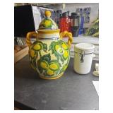 16ï¿½ Tall Lemon Jar- Mexico and nail lid canister