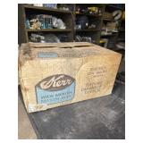 Box of new Kerr 1/2 gallon canning jars, box is