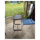 1 tv tray plastic tops and 2 TV trays with base