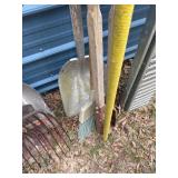 Post hole diggers, scoop shovels, broom and more