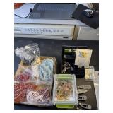 Beaded necklaces, hair clips and jewelry