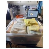 Several towels, wash clothes and hand towels