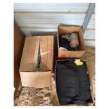 3 boxes of misc towels, message pad silverware