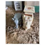 2 elephant plant stands