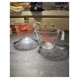 2 Pyrex measuring Cups