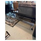 Glass top coffee table 81ï¿½x26ï¿½x16ï¿½