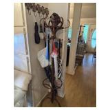 Coat rack and umbrellas