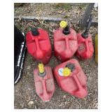 5 small gas cans