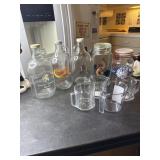 3 half gallon glass jugs, Pillsbury bail Jar,